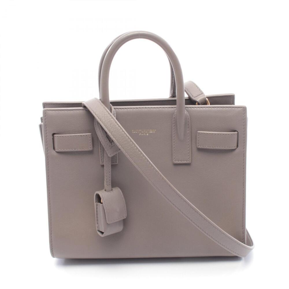 Saint Laurent Paris Sac de Jour Handbag Leather Gray